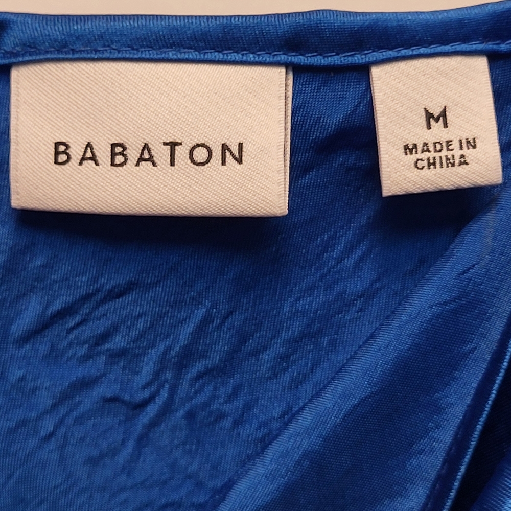 Babaton Bright Sapphire Satin Slip Dress - Size M - Picture 3 of 5
